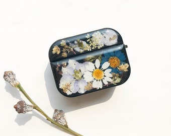 Handmade Real Pressed flowers Airpods 2 3 4 pro 2 case, Christmas Gift, Gift for her