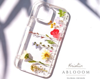 Pressed Flower Phone Case for iphone 7 8 x xr 11 12 13 14 15 pro max case, Samsung Galaxy S21 S22 S23 fe case, Google pixel 5 6 7 8 pro case