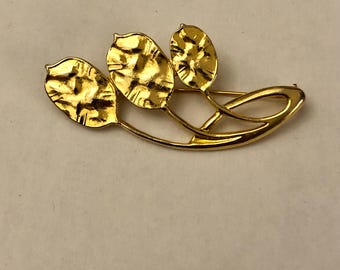 Broche Signée Mathieu Nancy 99 En Argent Vermeil 925 - Dimensions 6,3 X 2,8 Cm - Occasion Bel état