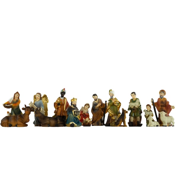 Beautiful hand-painted nativity figures, 17 pieces, approx. 11 cm, ETA 1