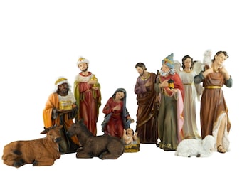 Beautiful hand-painted nativity figures, 12 pieces, approx. 40 cm, K 276