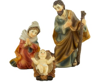 Hochwertige handbemalte Heilige Familie 4-tlg., ca. 10 cm, K 504-01