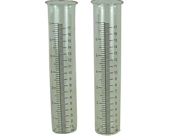 Set of 2 garden replacement glasses for rain gauges approx. Ø 4.5 cm x 22 cm