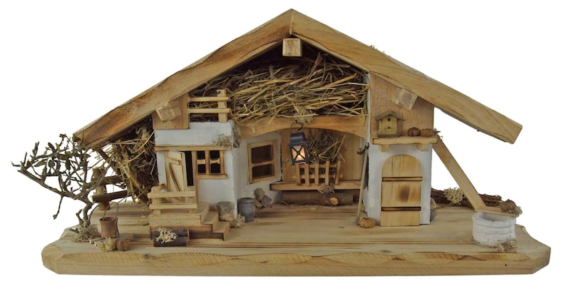 Wonderful handcrafted Neunhof Christmas nativity scene including 12 pieces. Set of figures K 650-9, dimensions: approx. 58 x 20 x 24 cm figures 9.5 cm image 5