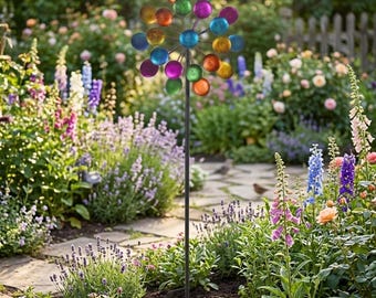 Buntes Windrad – Farbenspiel aus Metall für Garten und Terrasse