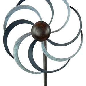 Windrad mit blau meliertem Rotor ca. 130 cm Gartendekoration zdjęcie 2