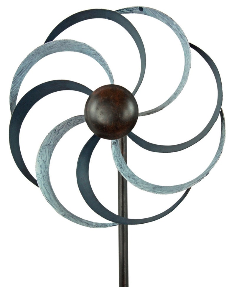 Windrad mit blau meliertem Rotor ca. 130 cm Gartendekoration zdjęcie 2