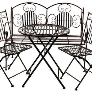 Culta metal folding seating set, 4 pieces - Garden furniture seating set