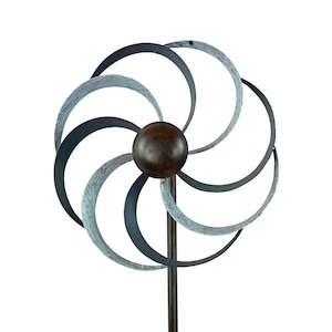 Wind turbine with blue mottled rotor approx. 130 cm - garden decoration