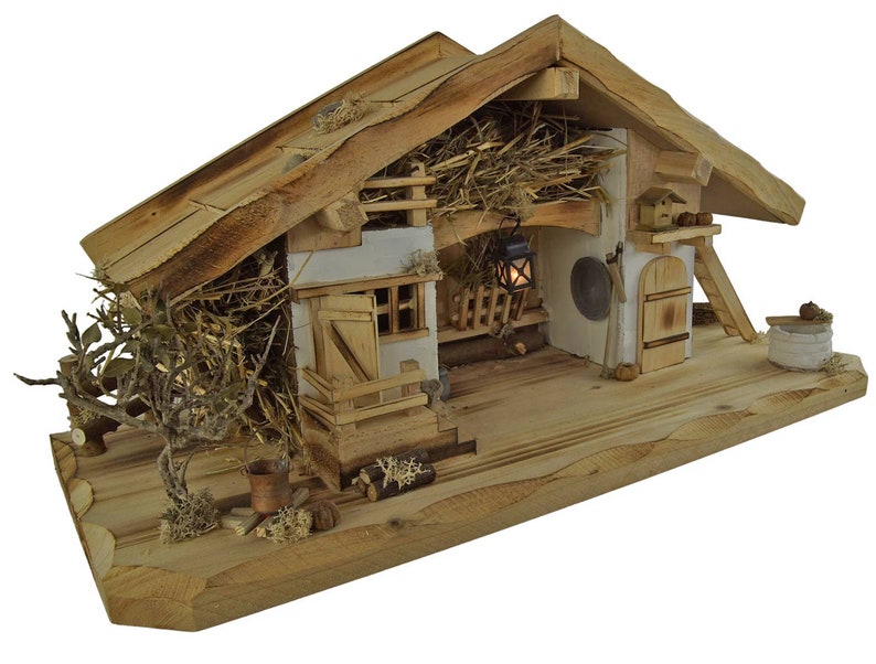 Wonderful handcrafted Neunhof Christmas nativity scene including 12 pieces. Set of figures K 650-9, dimensions: approx. 58 x 20 x 24 cm figures 9.5 cm image 4