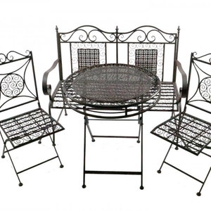 Santos metal folding seating set, 4 pieces Garden furniture seating set image 2