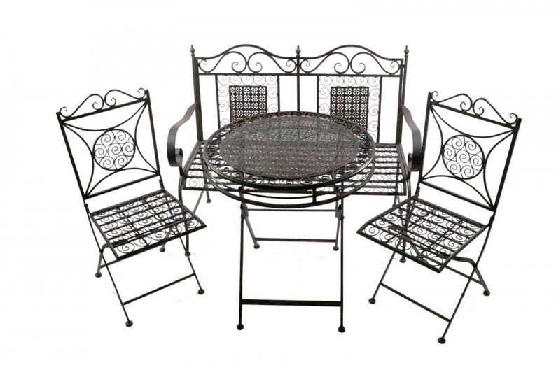 Santos metal folding seating set, 4 pieces Garden furniture seating set image 2