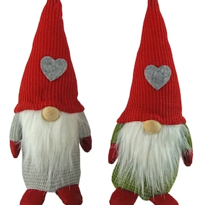 Set of 2 Winter Gnomes Agostino green & grey approx. 27 cm - Christmas decoration