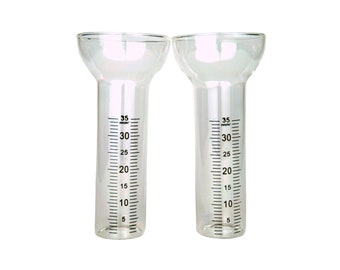 Set of 2 garden replacement glass goblets for rain gauges approx. Ø 4.5 cm x 17.5 cm