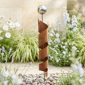 Impressionante picchetto da giardino a spirale in stile ruggine