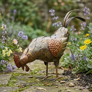 Gallo nei toni del rame, circa 40 cm - figura decorativa
