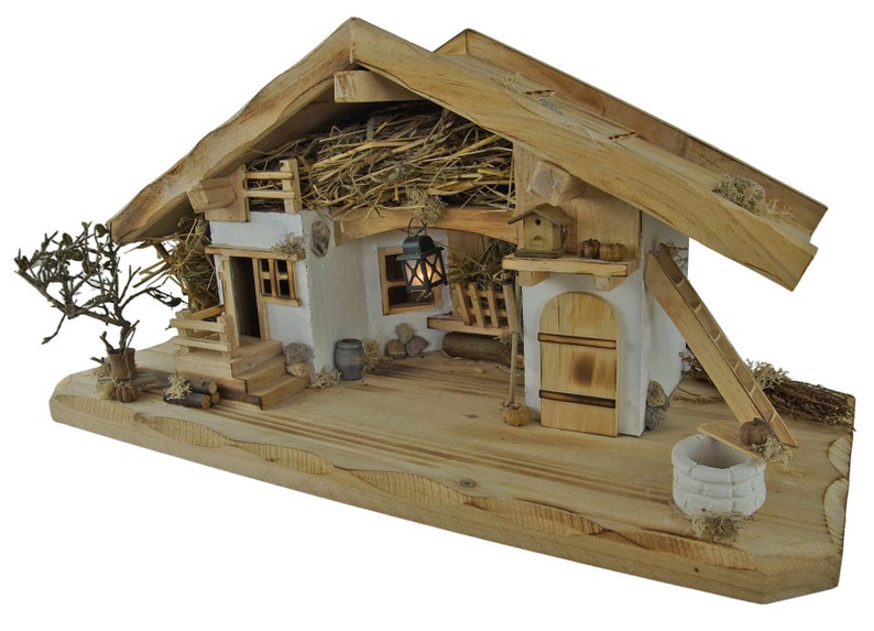 Wonderful handcrafted Neunhof Christmas nativity scene including 12 pieces. Set of figures K 650-9, dimensions: approx. 58 x 20 x 24 cm figures 9.5 cm image 3