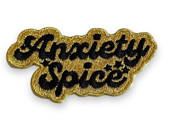 Anxiety Spice Gold Metallic Thread Iron On Patch