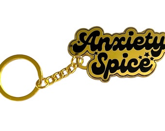 Anxiety Spice Stars Enamel Keychain