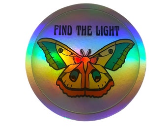 Find the Light Moth Moon Holograph Vinyl Sticker