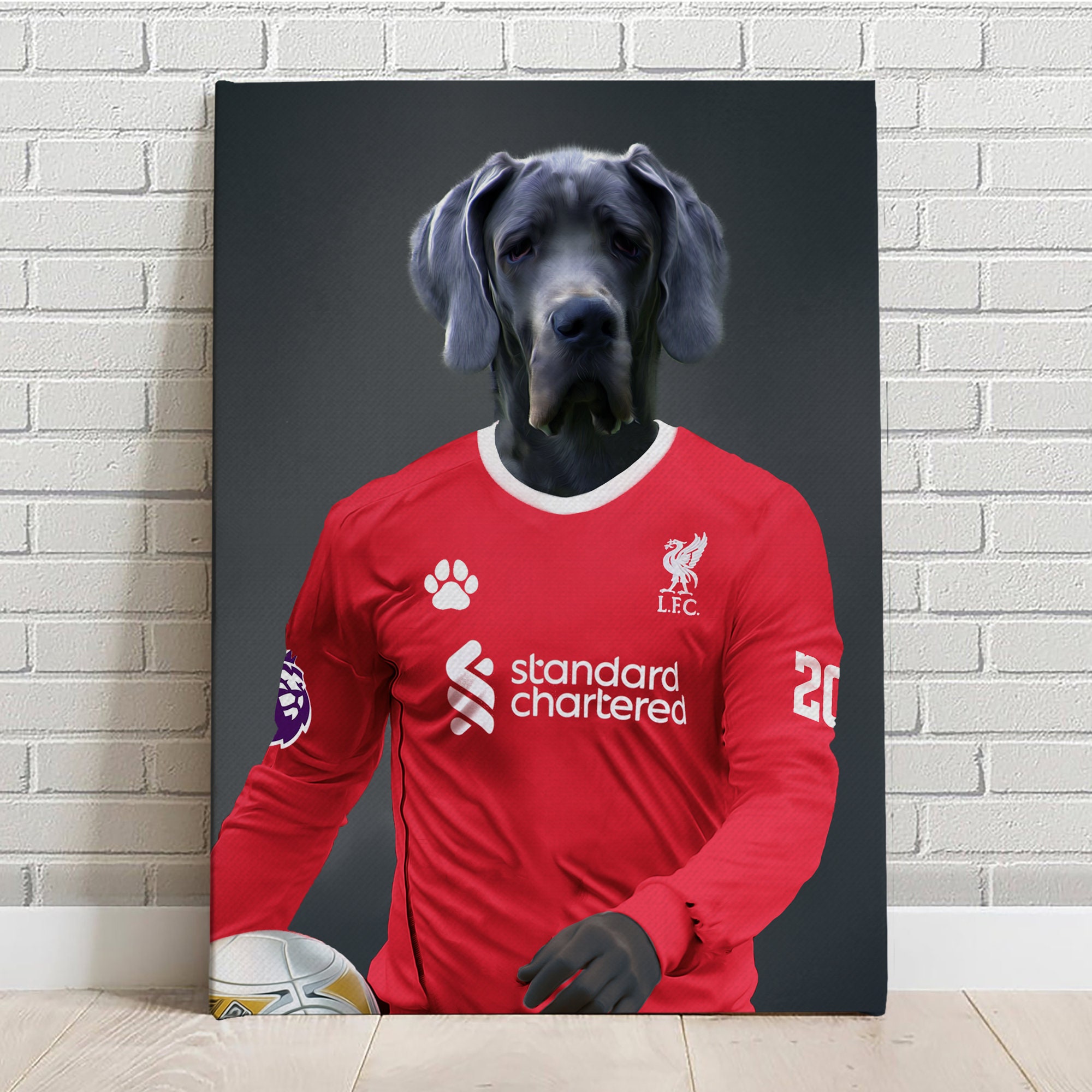 Custom Pet Portrait Liverpool CF Soccer World Cup Football Canvas Funny Pet Lover Etsy UK
