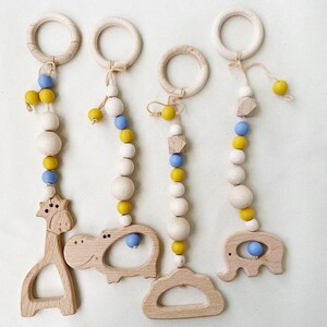 Jouets de gym de jeu pour bébé - safari montessori en bois
