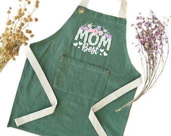 For Mothers,Personalized Apron for women, linen Apron with pockets, cooking apron  women, garden women apron, farmhouse apron