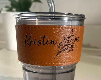 Tasse à café personnalisée fleur de naissance avec nom Gobelet personnalisé fleur de naissance pour demoiselle d'honneur, cadeau de proposition pour son cadeau d'anniversaire