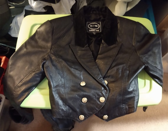 Tannery West Vintage Cropped Blazer Leather Jacket