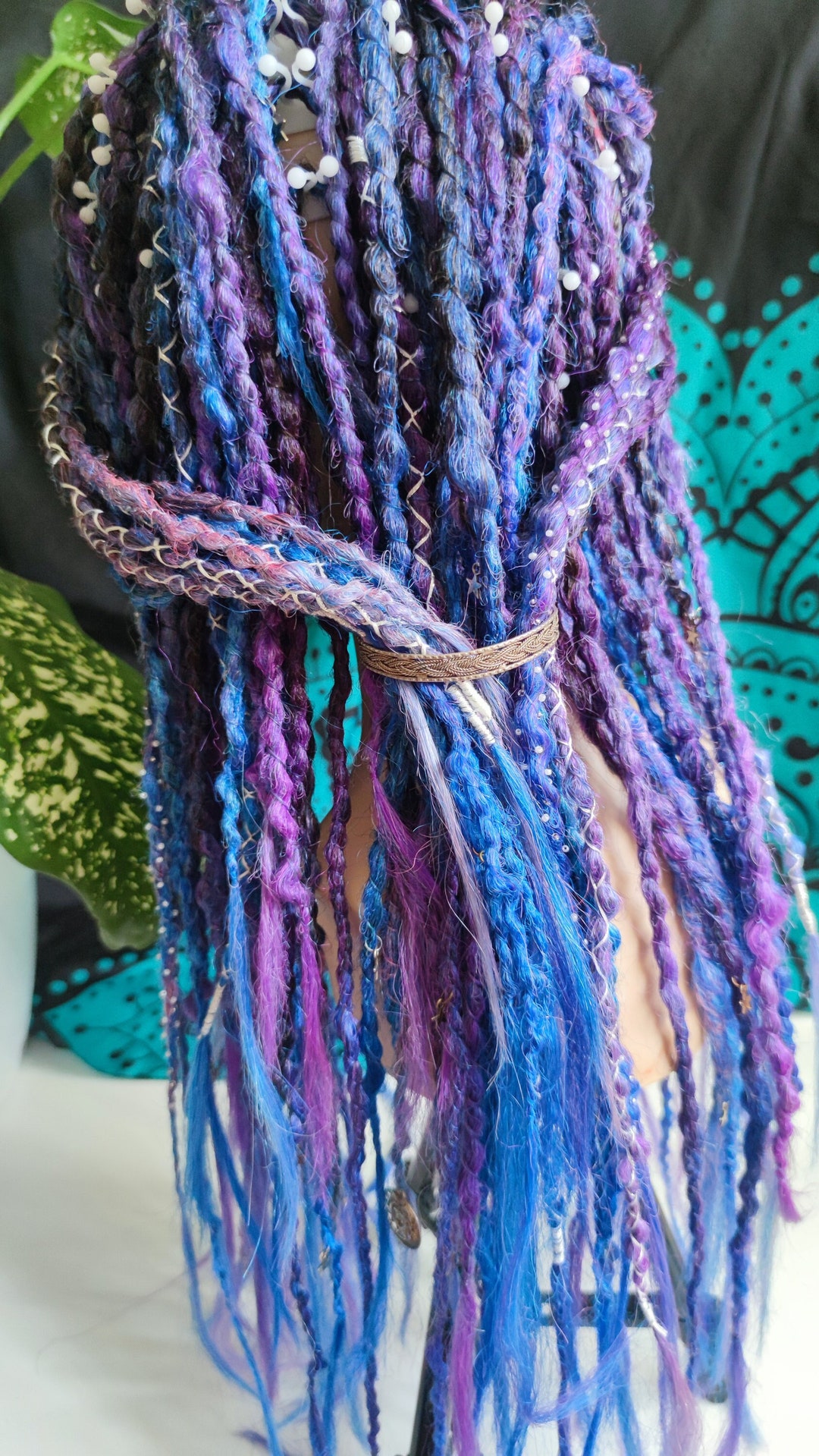 Blue and Purple Kanekalon Dreads Set Wrapped Dreadlocks Etsy