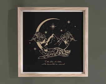 To The Stars Who Listen Print | Rhysand Feyre Velaris | ACOTAR print | Literary Art (Unframed Print)