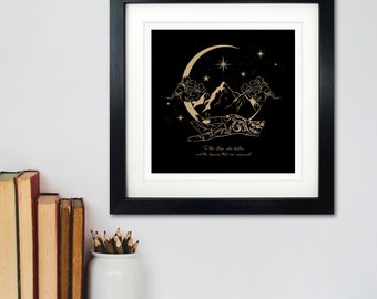 To the stars who listen and the dreams that are answered | 210x210mm Unframed Art Print | Wall Decor | Wall Art