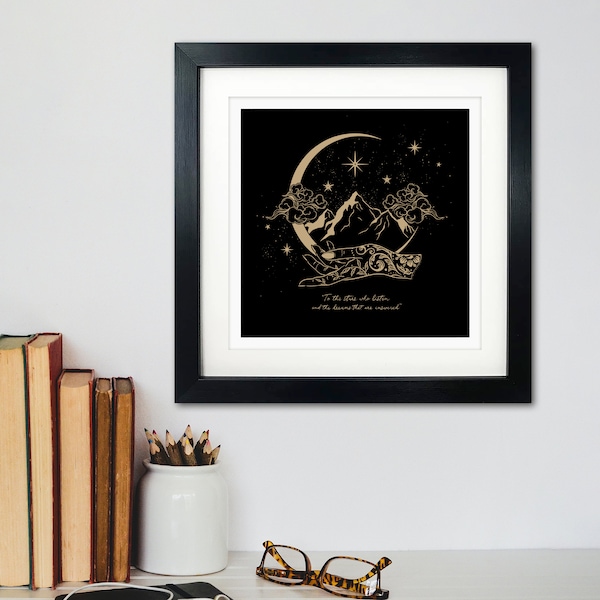 To the stars who listen and the dreams that are answered | 210x210mm Unframed Art Print | Wall Decor | Wall Art