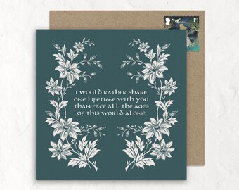 I would rather share one lifetime with you  | Valentines | Wedding | Anniversary | Greetings Card