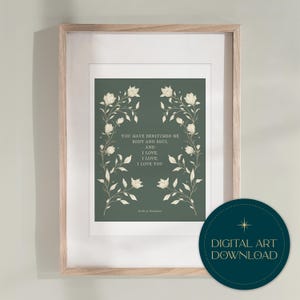 You Have Bewitched Me Body and Soul | INSTANT DIGITAL DOWNLOAD | Print Quote Mr Darcy Jane Austen | book quote print | Wall Art