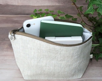 Leinen Reißverschluss-Beutel, Kosmetiktasche, Make-up Tasche, Make-up-Veranstalter, kleine Geldbörse, kleine Aufbewahrung, Reiseorganisation