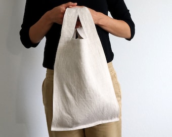 Foldable Linen Shopping Bag, Eco Bag, Reusable Shopping Bag, Grocery Bag, Eco friendly Shopping Bag