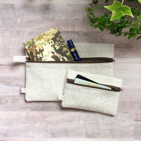 Accessory Bags, Linen Zipper Pouch, Cosmetic Pouch, Makeup Bag, Small Purse, Small Storage, Travel Organization, EDC Bag