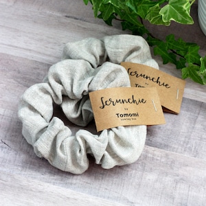 Linen Scrunchie, Hair Accessories, Linen Hair Tie, Natural Linen Scrunchies, Handmade Gift image 1