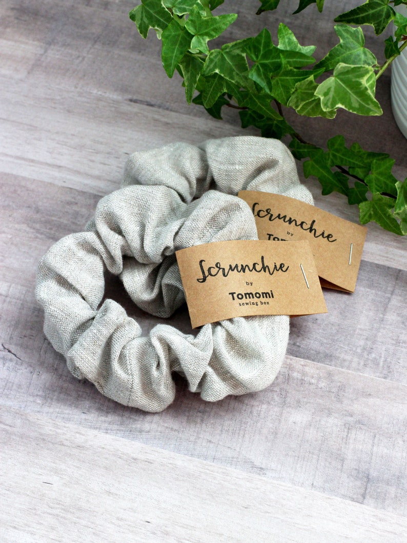 Linen Scrunchie, Hair Accessories, Linen Hair Tie, Natural Linen Scrunchies, Handmade Gift image 1