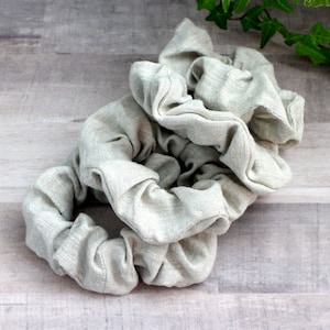 Linen Scrunchie, Hair Accessories, Linen Hair Tie, Natural Linen Scrunchies, Handmade Gift image 4