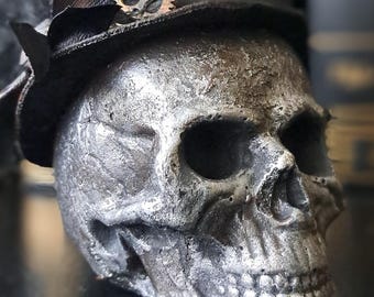 schwerer Steampunk Totenschädel * Geschenkidee SKULL Deko * signiertes Unikat vom Künstler