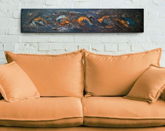 Gemälde Wellen – original Kunstwerk vom Künstler – Colour Waves – Wandrelief Unikat Structure Art  Relief Art Maritim Feuer Wasser Elemente