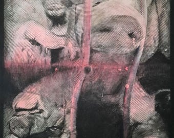 Tierschutz Poor Pigs – Schweine Original Collage vintage Leinwand * Kunst vom Künstler * Geschenkidee Wandkunst Tierbefreiung Tierrechte