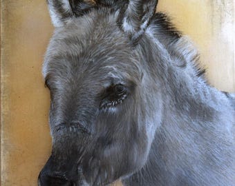 Esel Original Gemälde * direkt vom Künstler * Eselstute Masca * Tierportrait Donkey Acrylgemälde gerahmt Eselliebe Tierkunst