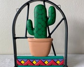Southwest Style Cactus in Pot Fiesta Kitchen Towel Holder
