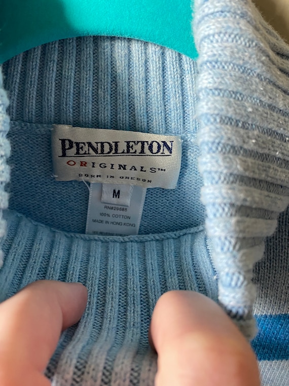 Vintage Cotton Sweater Pendleton of Oregon Light … - image 2
