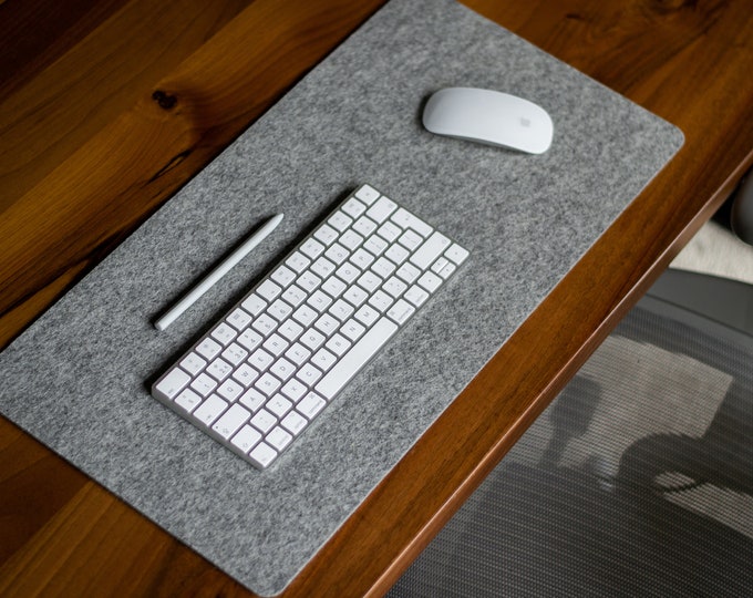 Felt Desk Mat Desk Pad Grey 100 Merino Wool Desk Protector Etsy UK