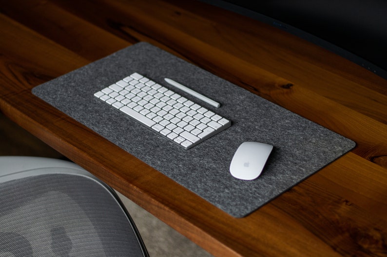 Felt Desk Mat Desk Pad Grey 100 Merino Wool Desk Protector Etsy