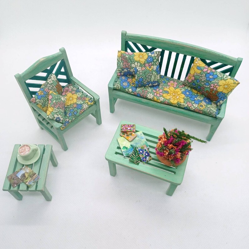 Dolls House Garden Furniture 112th Scale Porch Miniature Etsy